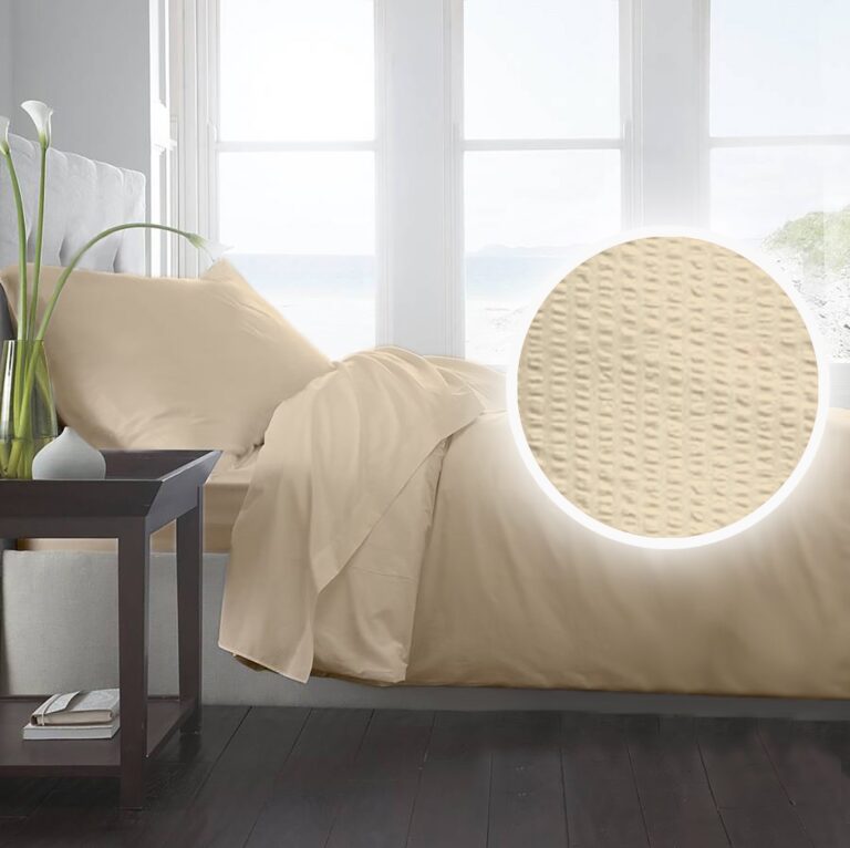 Lenjerie pat 100% bumbac Creponat, uni color Honey Peach