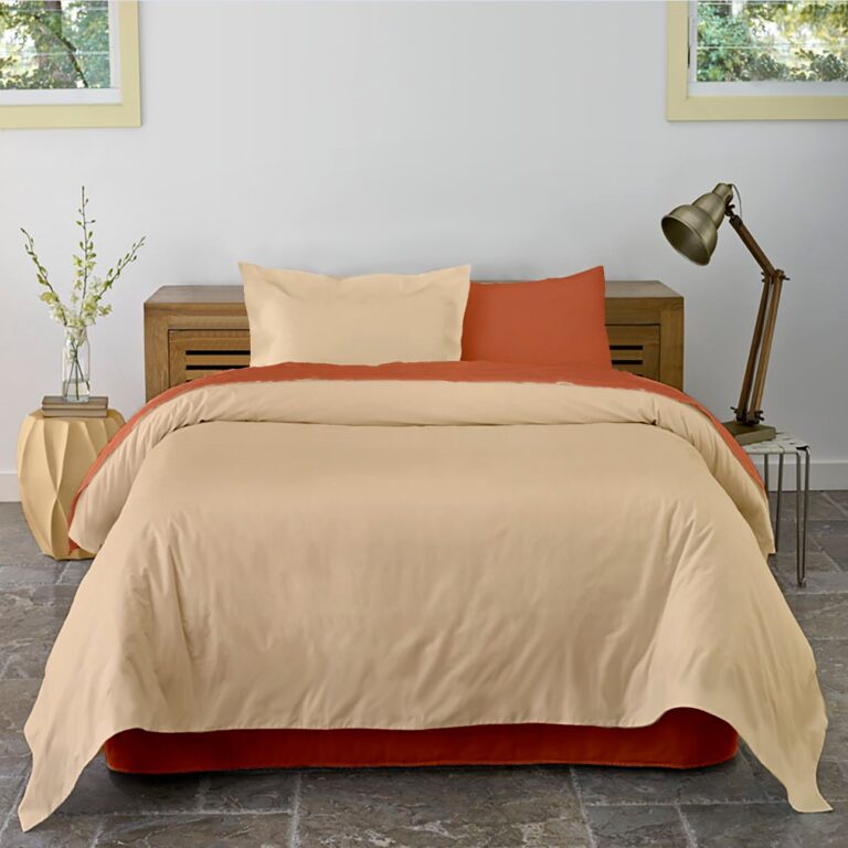 Lenjerie pat Renforce Pumpkin & Honey Peach