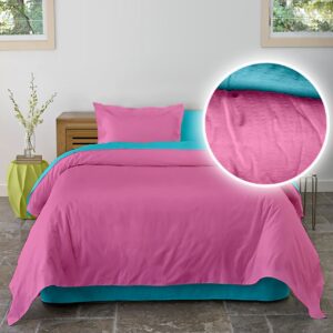 Lenjerie pat Crepe uni Aquarius & Rosebloom