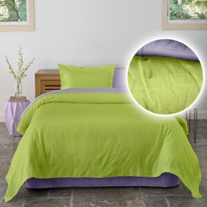 Lenjerie pat Crepe uni Lila & Lime