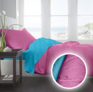 Lenjerie pat Crepe uni Aquarius & Rosebloom