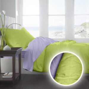 Lenjerie pat Crepe uni Lila & Lime