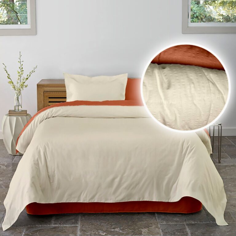 Lenjerie pat Crepe uni Pumpkin & Vanilla