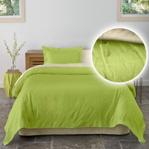 Lenjerie pat Crepe uni Vanilla & Lime