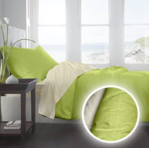 Lenjerie pat Crepe uni Vanilla & Lime