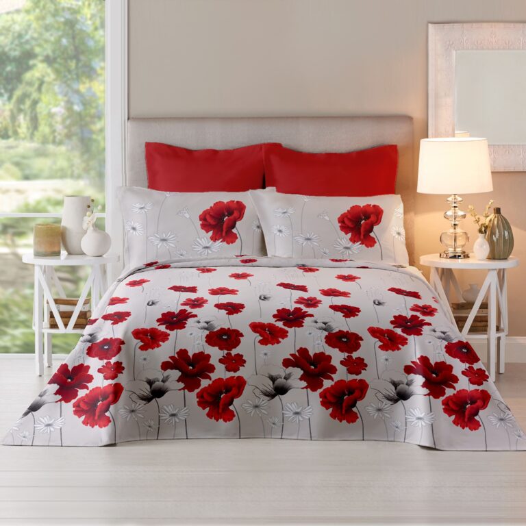 Lenjerie pat Renforce desen Poppy Field+Lollipop