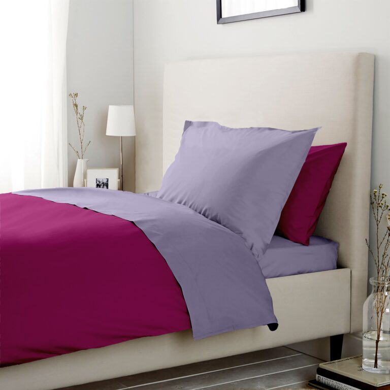 Lenjerie pat Renforce Fuchsia Red & Lila