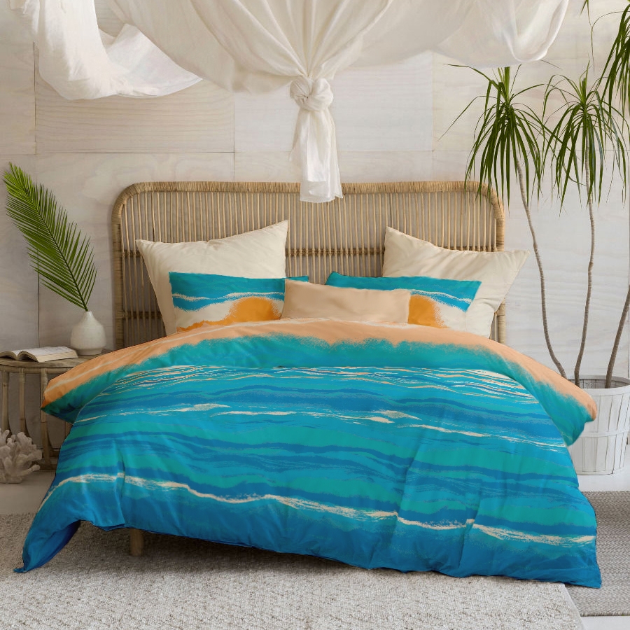 Lenjerie pat Renforce desen SUNRISE+unicolor