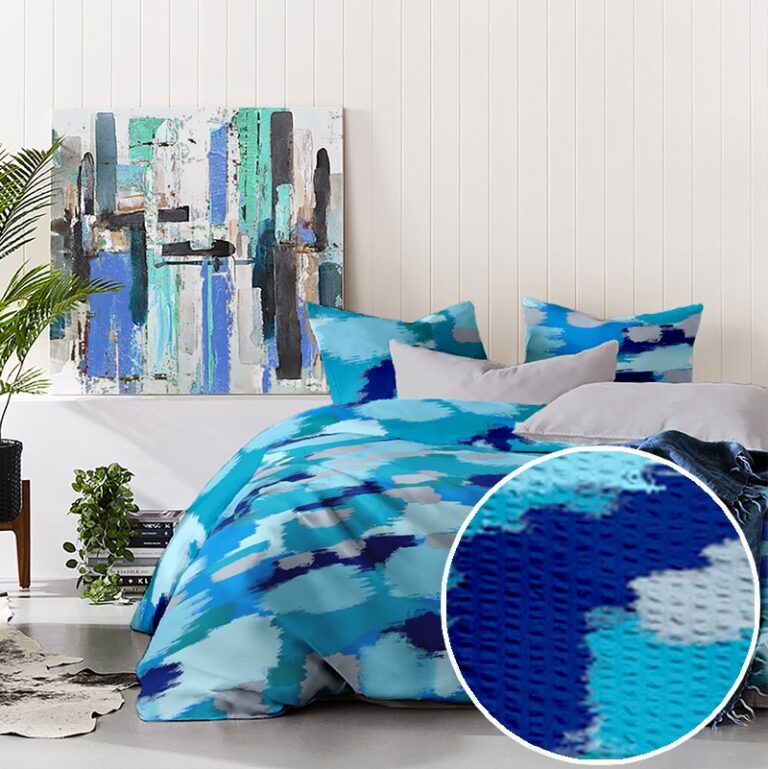 Lenjerie pat Crepe desen BRUSH V2+Unicolor