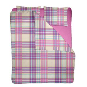 Lenjerie pat 100% bumbac Creponat, desen PLAID V2, cod CIU