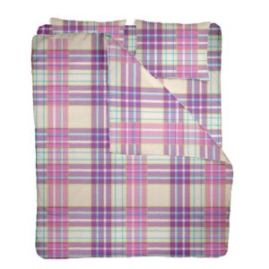 Lenjerie pat 100% bumbac Creponat, desen PLAID V2