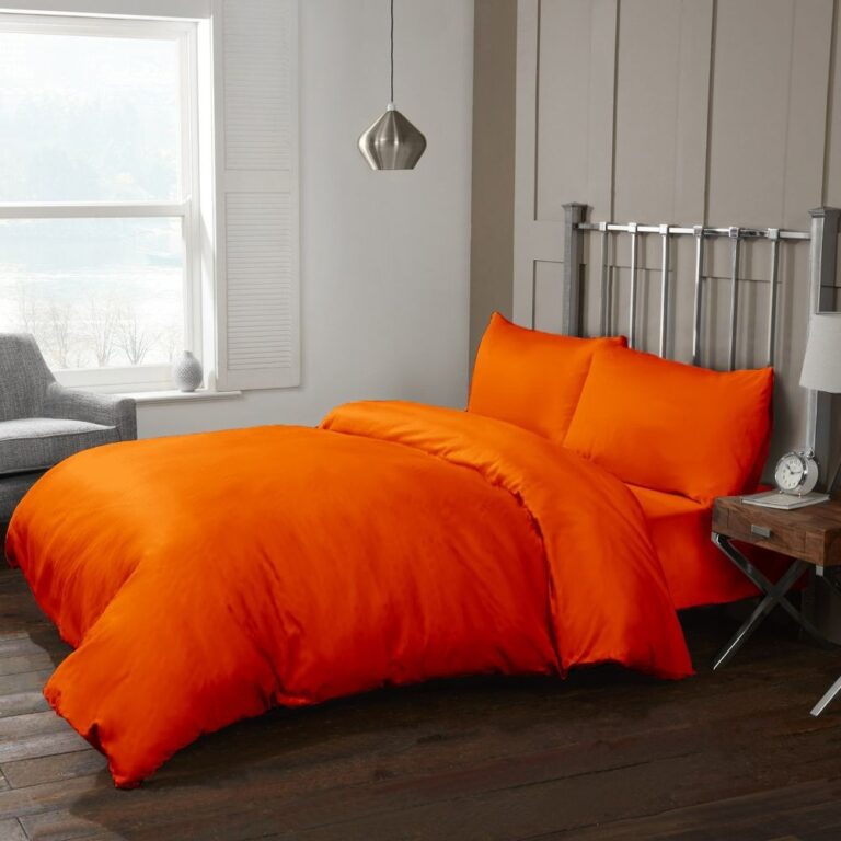 Lenjerie de pat 100% bumbac Renforce unicolor Portocaliu