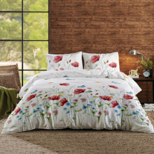 Lenjerie pat Renforce bumbac 100% desen Summer Shades 01 pentru pat dublu