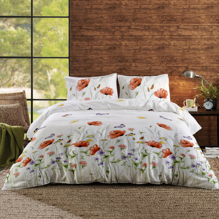 Lenjerie pat Renforce bumbac 100% desen Summer Shades 02 pentru pat dublu